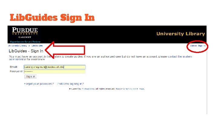 Lib. Guides Sign In 