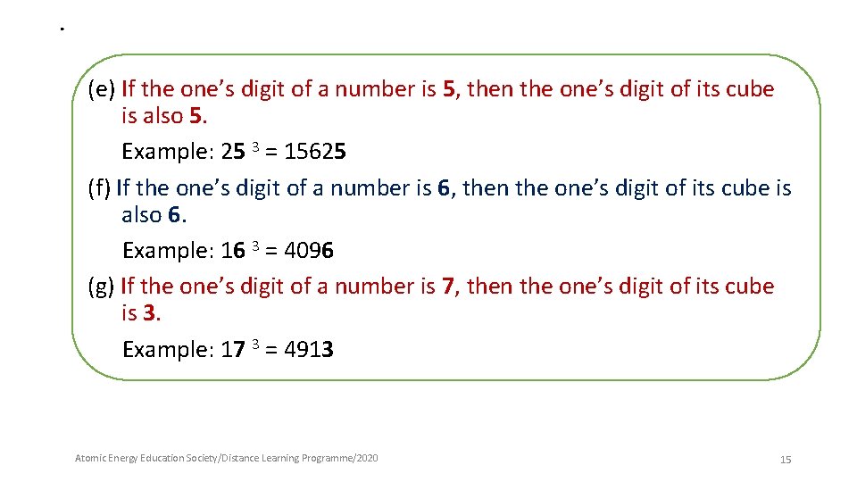 . (e) If the one’s digit of a number is 5, then the one’s