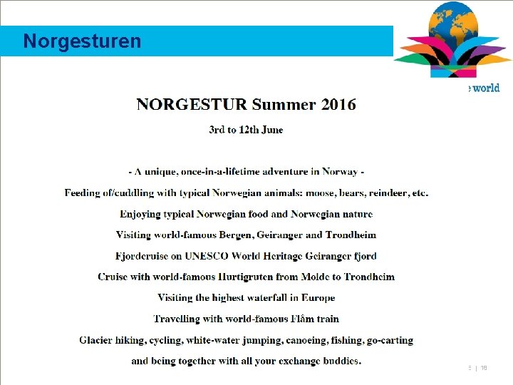 Norgesturen TITLE | 18 