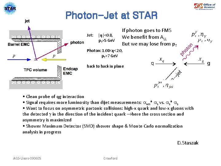 Photon-Jet at STAR Jet: |η|<0. 8, p. T>5 Ge. V If photon goes to