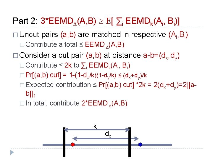 Part 2: 3*EEMD (A, B) [ ∑i EEMDk(Ai, Bi)] � Uncut pairs (a, b)