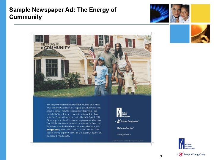 Sample Newspaper Ad: The Energy of Community 4 