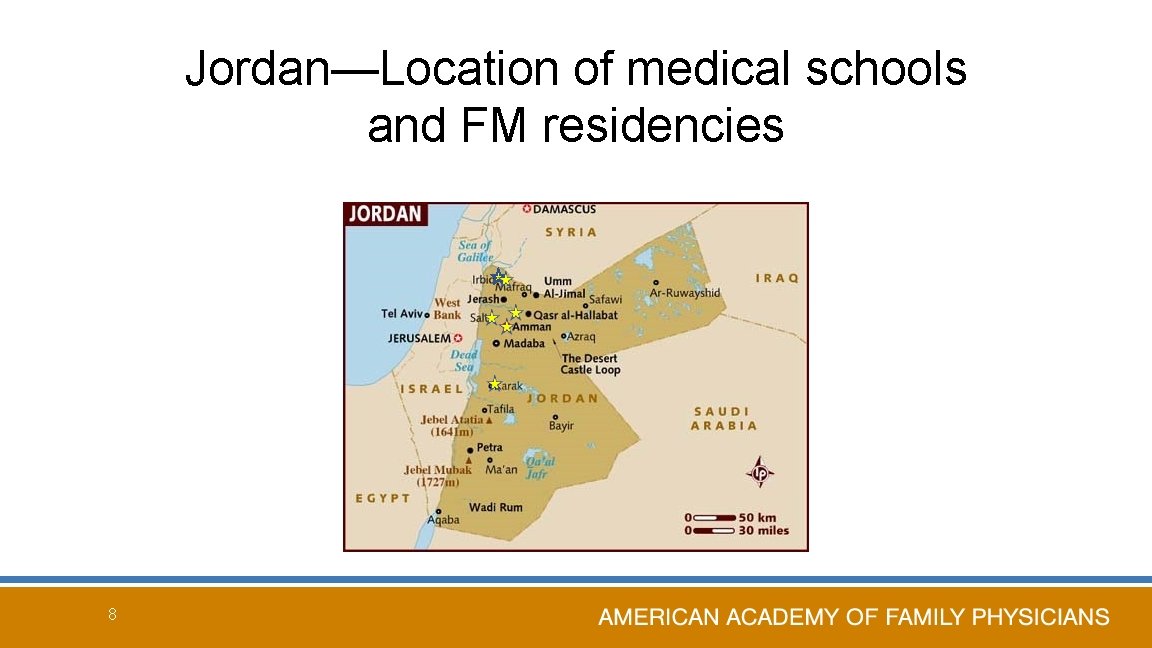 Jordan—Location of medical schools and FM residencies 8 