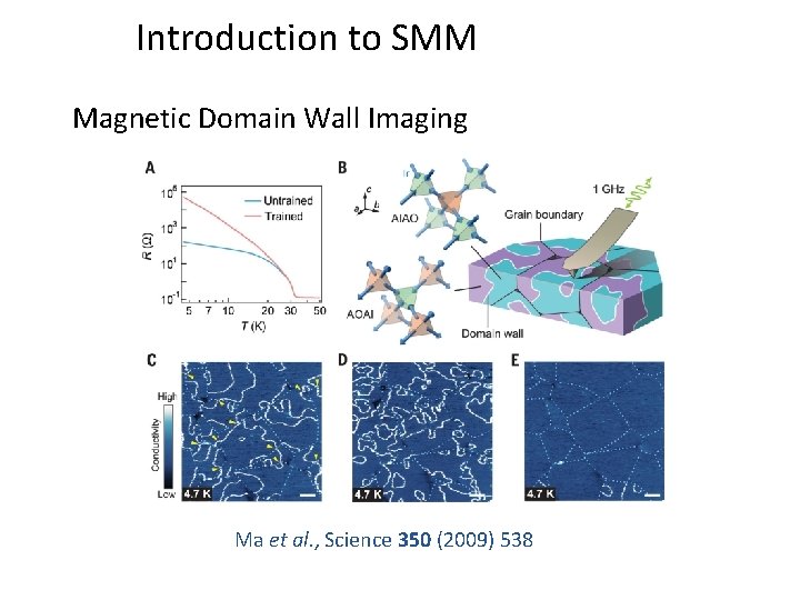 Introduction to SMM Magnetic Domain Wall Imaging Ma et al. , Science 350 (2009)