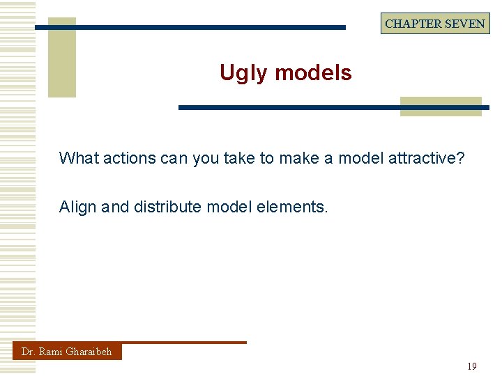 CHAPTER SEVEN Ugly models What actions can you take to make a model attractive?