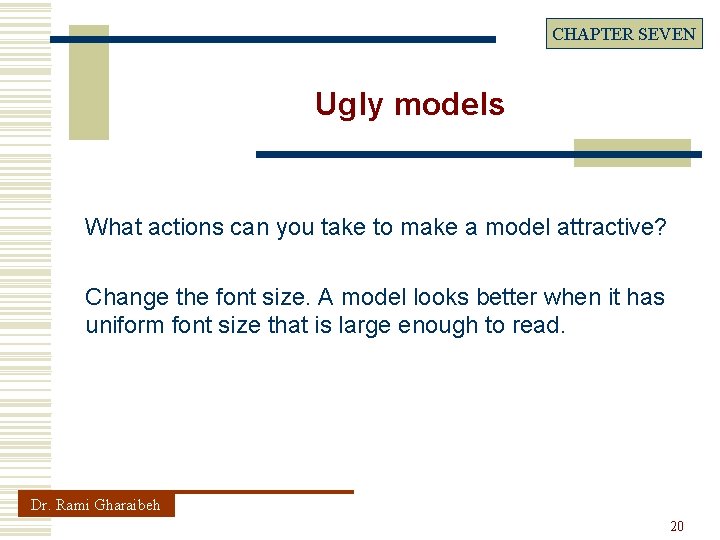 CHAPTER SEVEN Ugly models What actions can you take to make a model attractive?