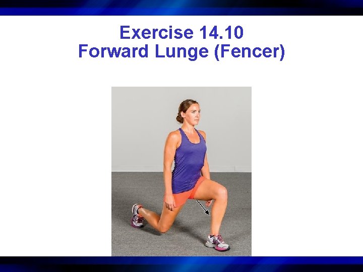 Exercise 14. 10 Forward Lunge (Fencer) 