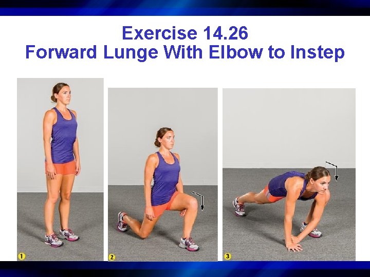 Exercise 14. 26 Forward Lunge With Elbow to Instep 