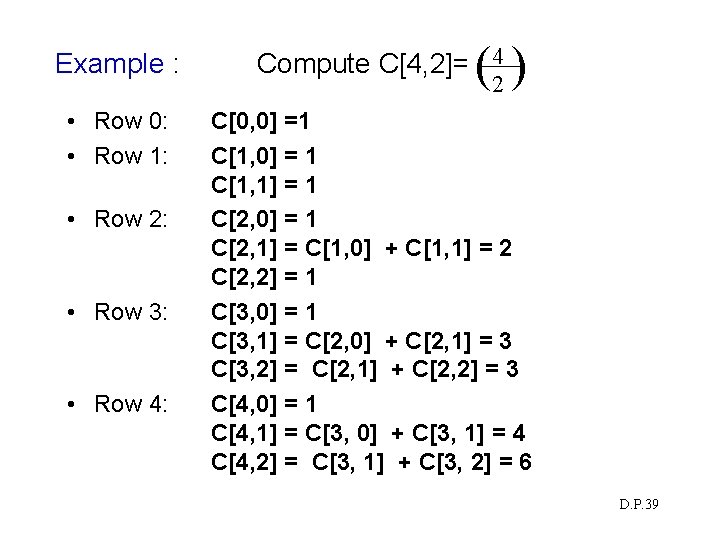 Example : • Row 0: • Row 1: • Row 2: • Row 3: