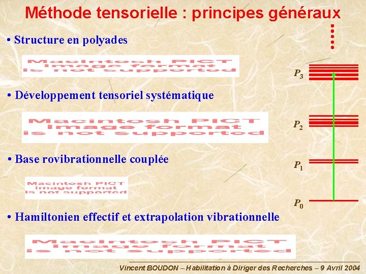 Méthode tensorielle : principes généraux • Structure en polyades P 3 • Développement tensoriel