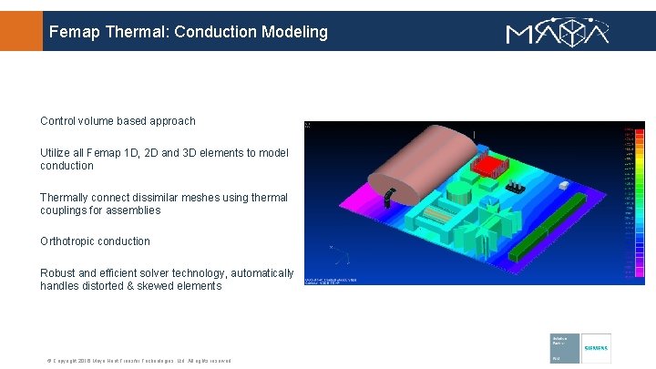 Femap Thermal: Conduction Modeling Control volume based approach Utilize all Femap 1 D, 2