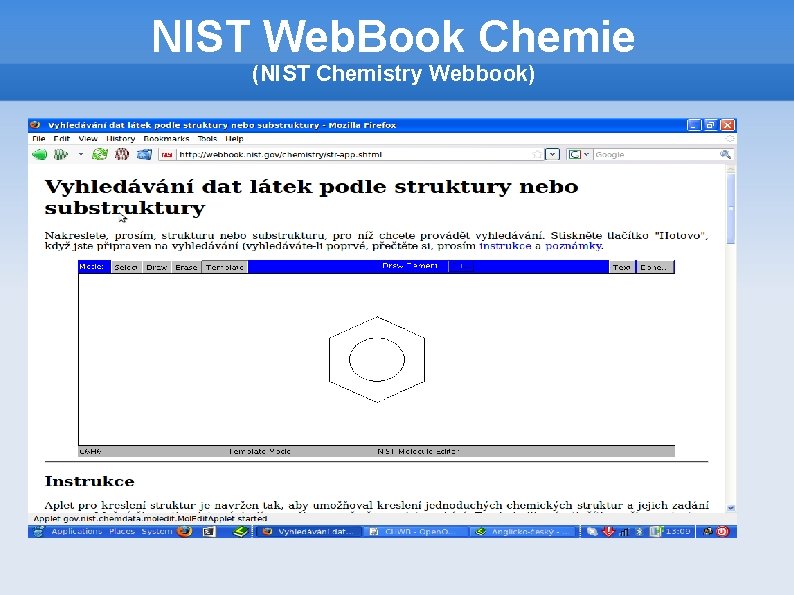 NIST Web. Book Chemie (NIST Chemistry Webbook) 
