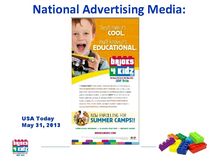 National Advertising Media: USA Today May 31, 2013 