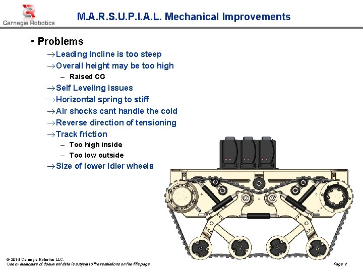 M. A. R. S. U. P. I. A. L. Mechanical Improvements • Problems ®