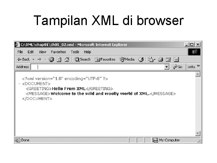 Tampilan XML di browser 