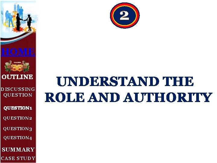 2 HOME OUTLINE DISCUSSING QUESTION 1 QUESTION 2 QUESTION 3 QUESTION 4 SUMMARY CASE