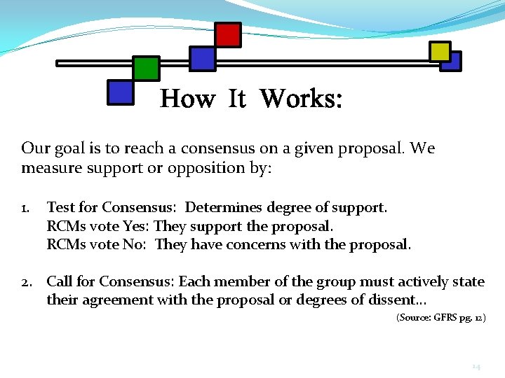 Our goal is to reach a consensus on a given proposal. We measure support