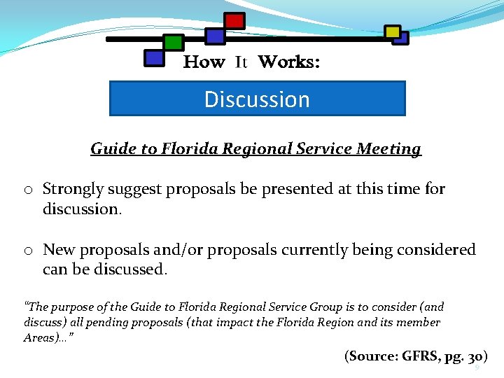 Discussion Guide to Florida Regional Service Meeting o Strongly suggest proposals be presented at