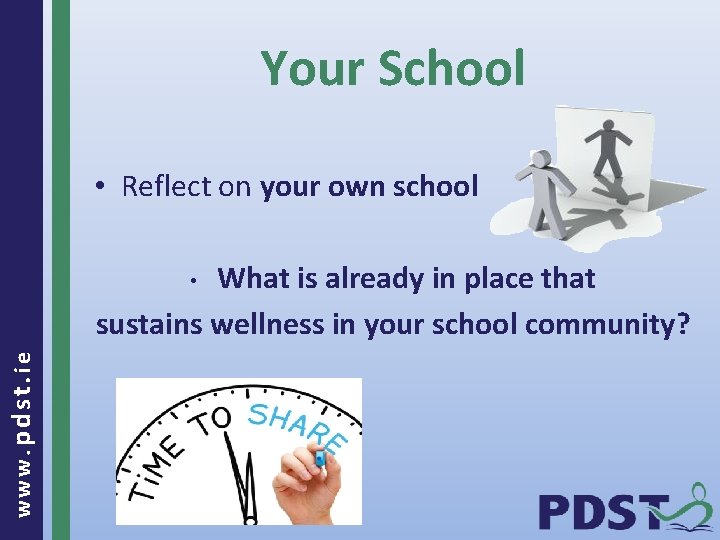 Your School • Reflect on your own school What is already in place that