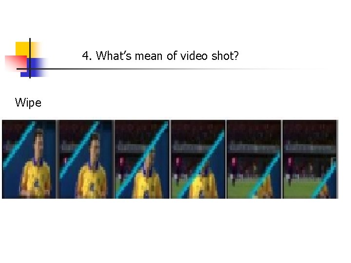 4. What’s mean of video shot? Wipe 