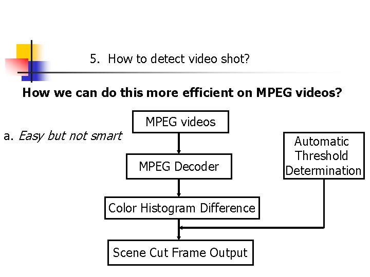 5. How to detect video shot? How we can do this more efficient on