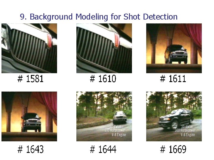 9. Background Modeling for Shot Detection 