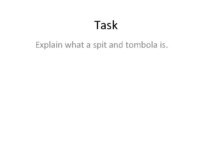Task Explain what a spit and tombola is. 