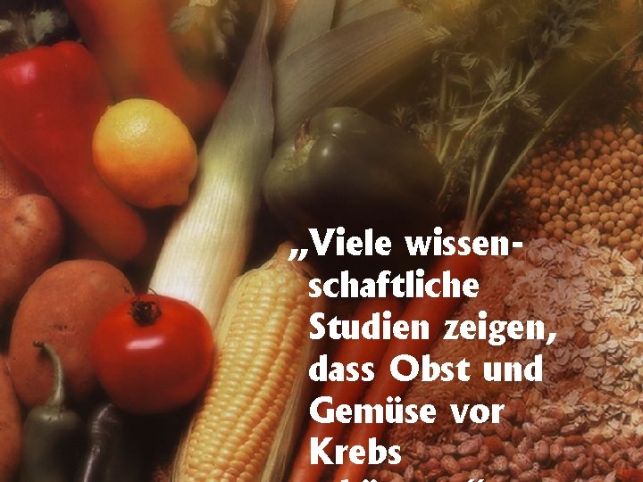 „Viele wissenschaftliche Studien zeigen, dass Obst und Gemüse vor Krebs 