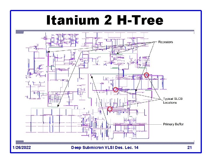 Itanium 2 H-Tree 1/26/2022 Deep Submicron VLSI Des. Lec. 14 21 