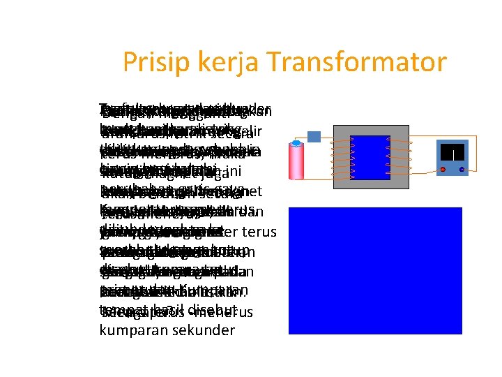 Prisip kerja Transformator Trafo Agar kumparan terbuat dari sekunder dua Ketika Perhatikan Listrik Dengan