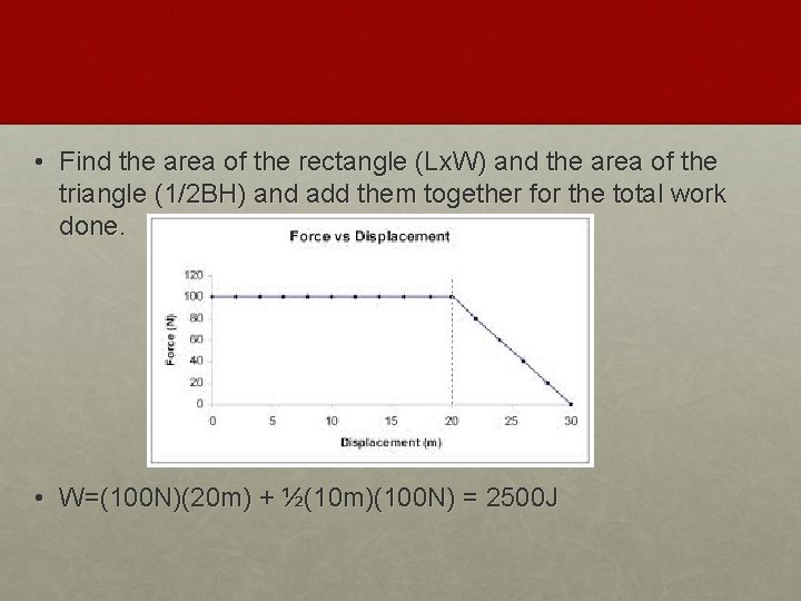  • Find the area of the rectangle (Lx. W) and the area of