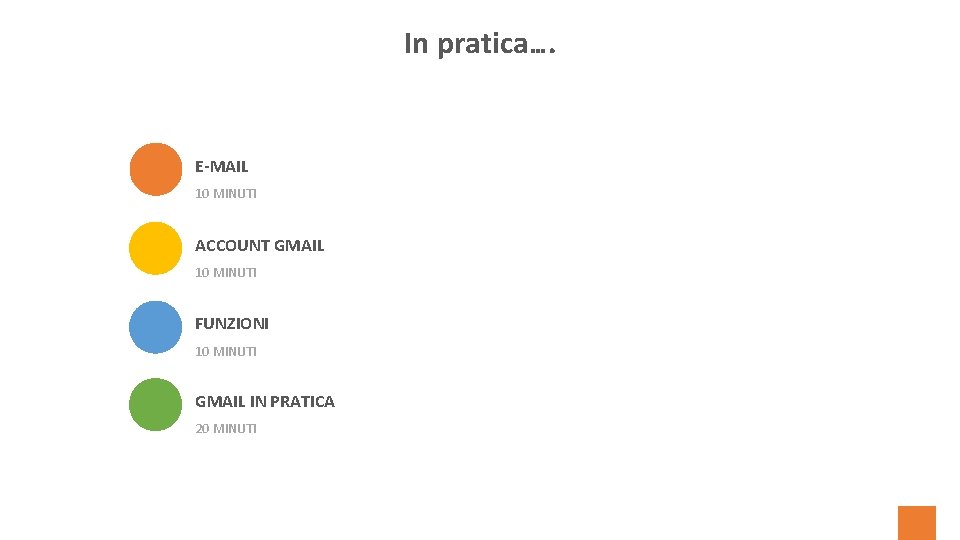 In pratica…. E-MAIL 10 MINUTI ACCOUNT GMAIL 10 MINUTI FUNZIONI 10 MINUTI GMAIL IN