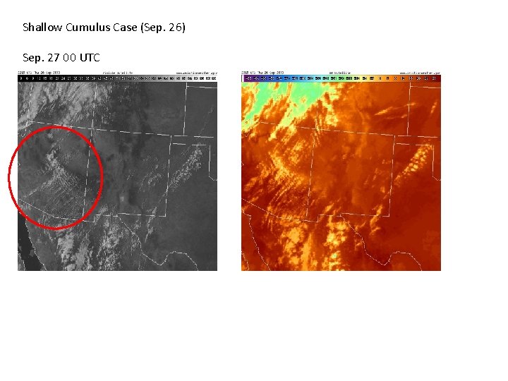 Shallow Cumulus Case (Sep. 26) Sep. 27 00 UTC 