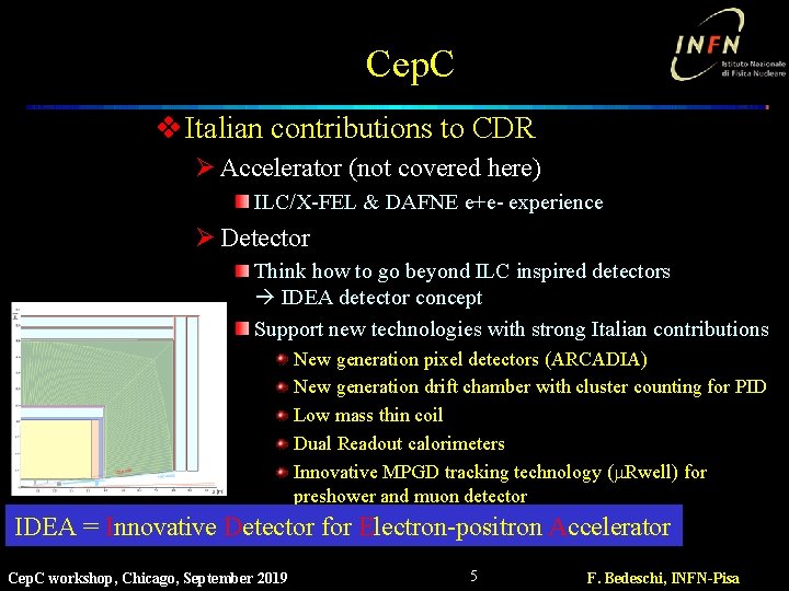 Cep. C v Italian contributions to CDR Ø Accelerator (not covered here) ILC/X-FEL &