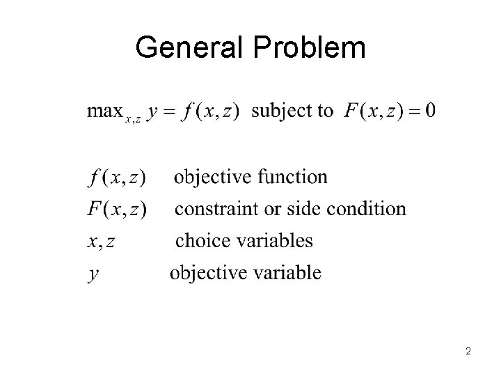 General Problem 2 