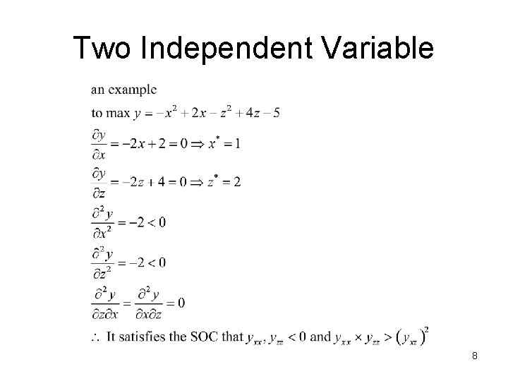 Two Independent Variable 8 