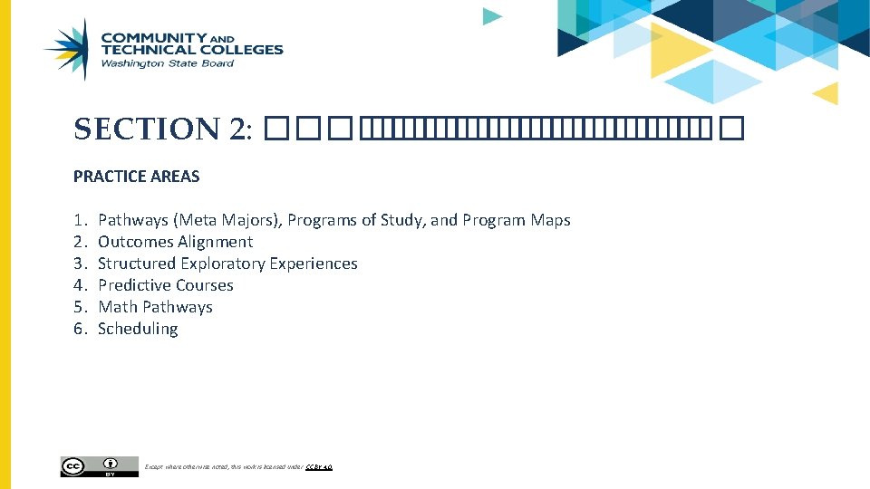 SECTION 2: ������� PRACTICE AREAS 1. 2. 3. 4. 5. 6. Pathways (Meta Majors),