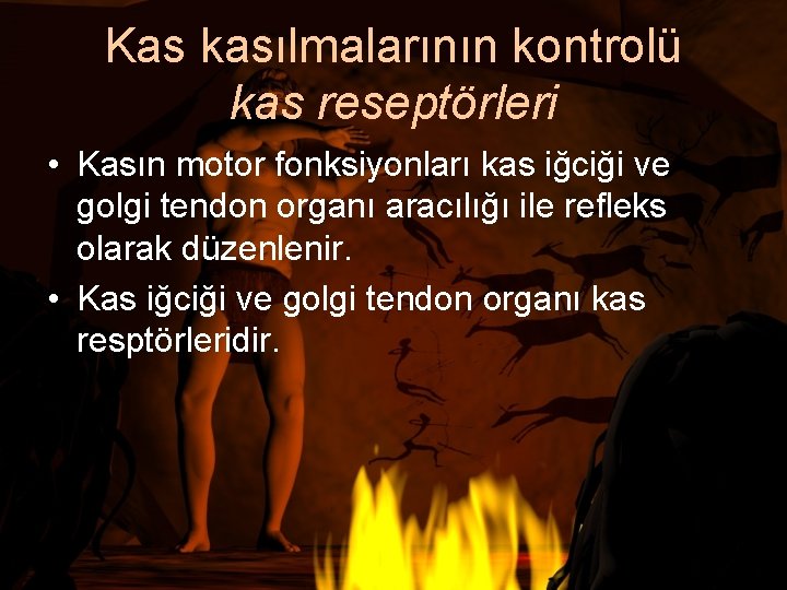 Kas kasılmalarının kontrolü kas reseptörleri • Kasın motor fonksiyonları kas iğciği ve golgi tendon