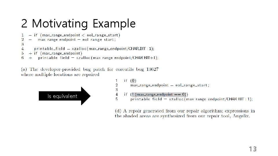 2 Motivating Example Is equivalent 13 2 Motivating Example Is equivalent 13