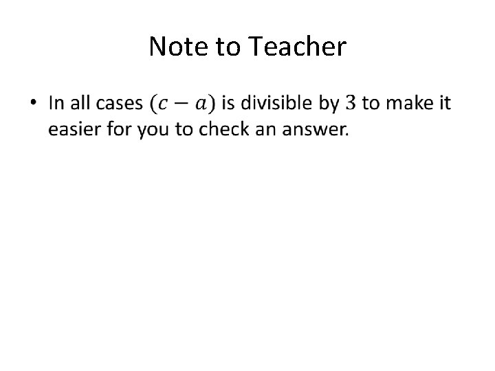 Note to Teacher • 