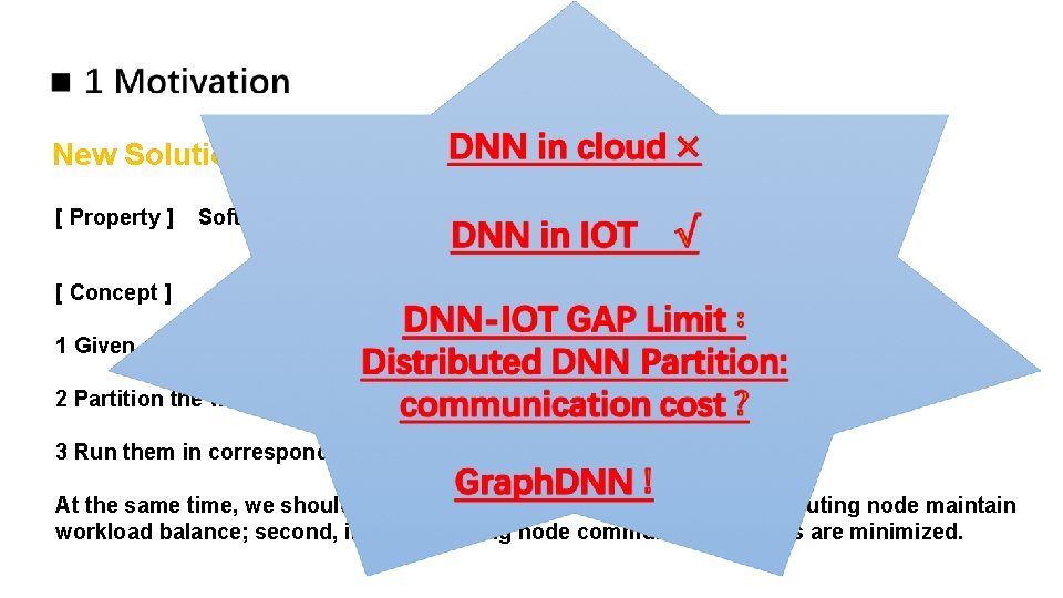 New Solution: Distributed DNN Partition [ Property ] Software-level Model Parallelism. [ Concept ]
