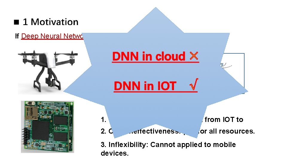 If Deep Neural Network combined with Cloud Computing: Computing input output 1. Inconvenience: lots If Deep Neural Network combined with Cloud Computing: Computing input output 1. Inconvenience: lots