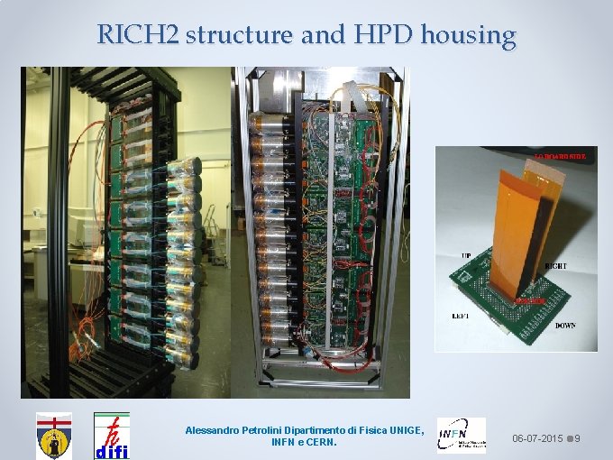 RICH 2 structure and HPD housing Alessandro Petrolini Dipartimento di Fisica UNIGE, INFN e