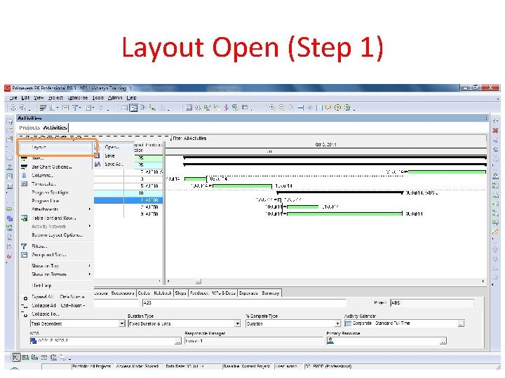 Layout Open (Step 1) 