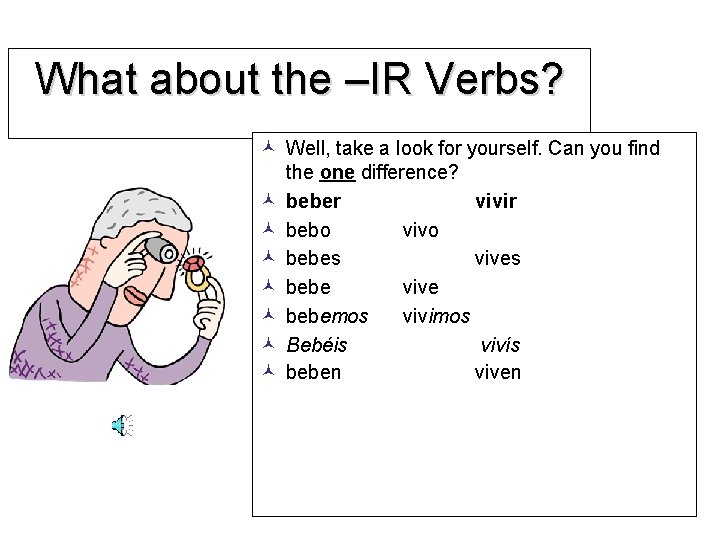 What about the –IR Verbs? © Well, take a look for yourself. Can you