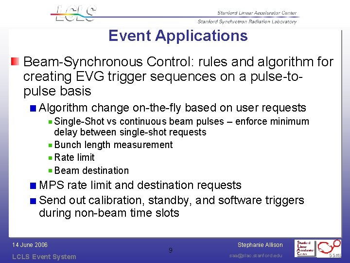 Event Applications Beam-Synchronous Control: rules and algorithm for creating EVG trigger sequences on a Event Applications Beam-Synchronous Control: rules and algorithm for creating EVG trigger sequences on a