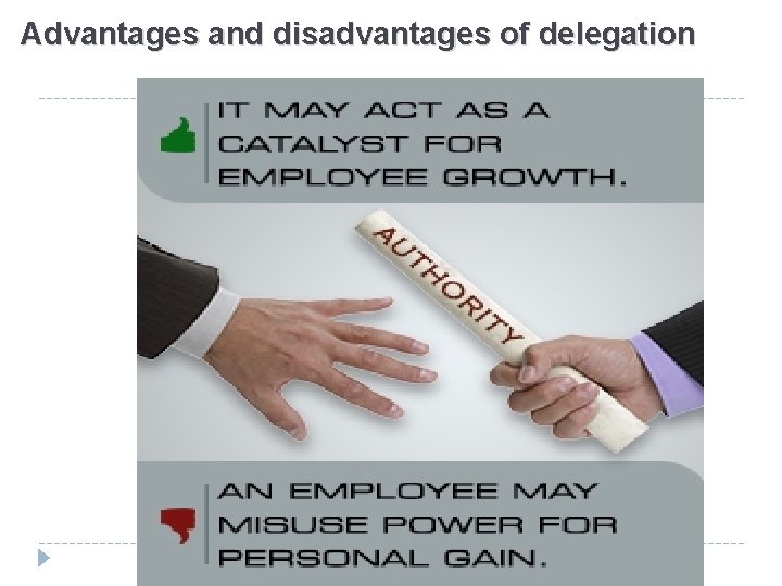 Advantages and disadvantages of delegation 