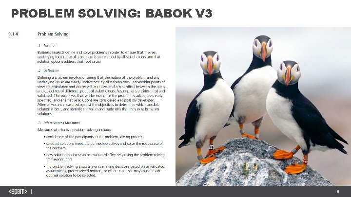 PROBLEM SOLVING: BABOK V 3 8 