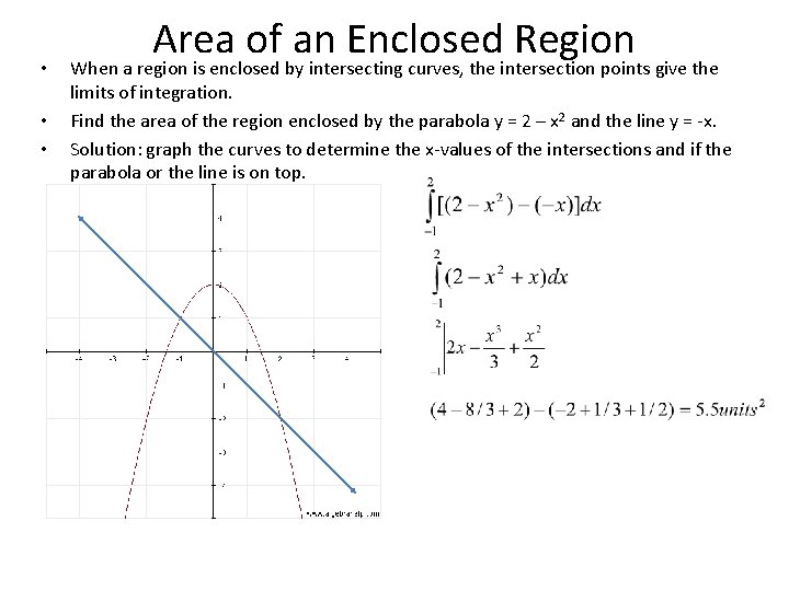  • • • Area of an Enclosed Region When a region is enclosed