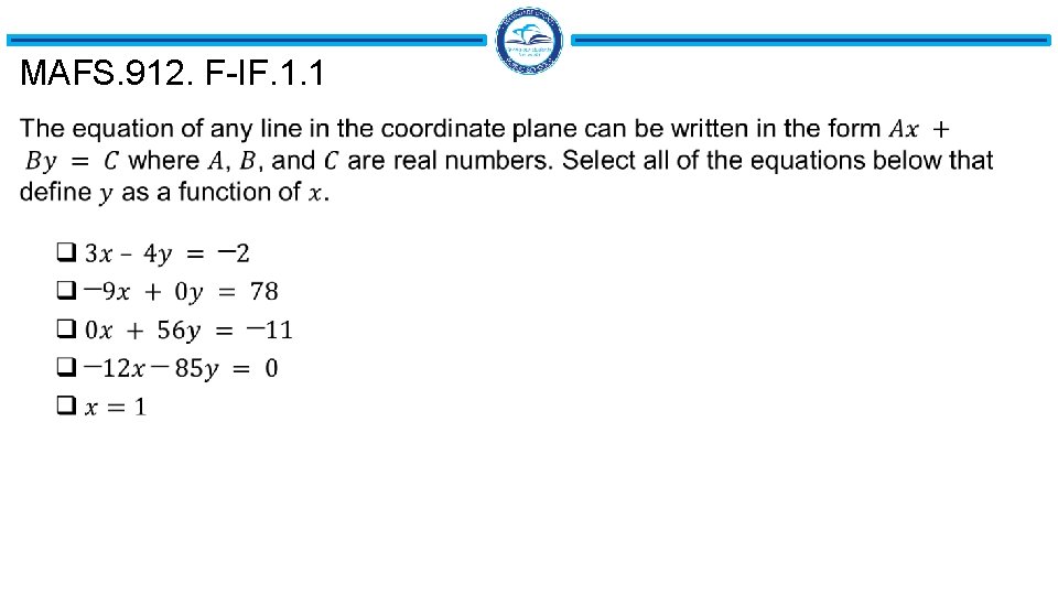 MAFS. 912. F-IF. 1. 1 MAFS. 912. F-IF. 1. 1